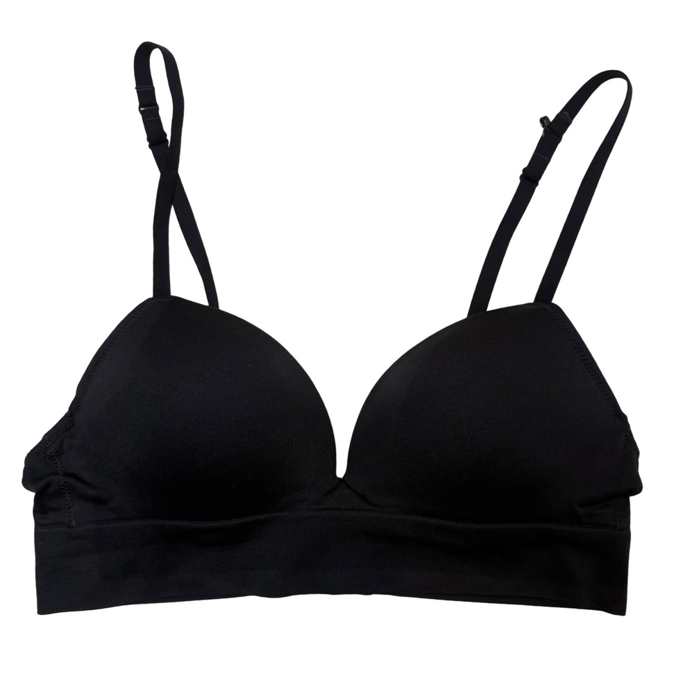 No Boundaries Black Padded Wireless T-Shirt Bra Racerback Option Womens Small